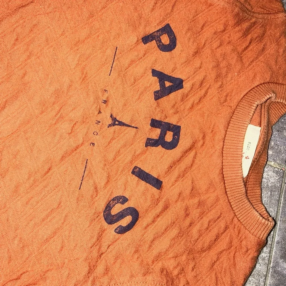 Zara‎ Boys Crewneck Pullover Sweatshirt Sz 4 Kids 4T Paris Burnt Orange Sweater